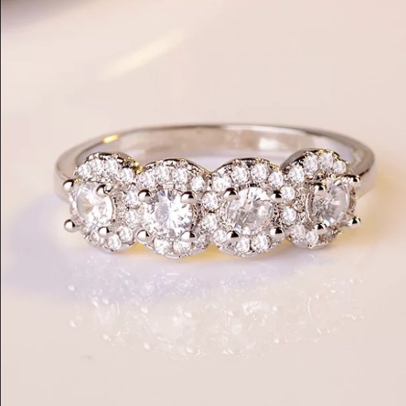 Sterling silver diamond eternity band ring - Picture 5 of 7